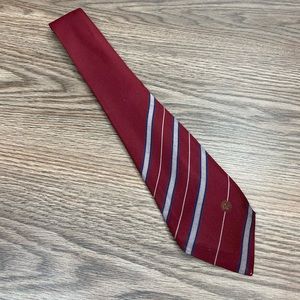Marco Polo Red w/ Blue Stripe Silk Tie